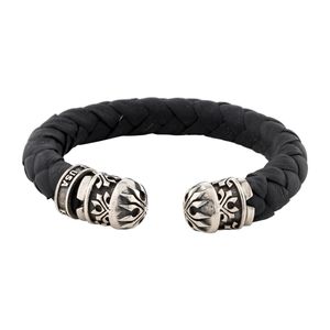 King Baby Studio | Leather Wrapped Cuff with Cross Edges